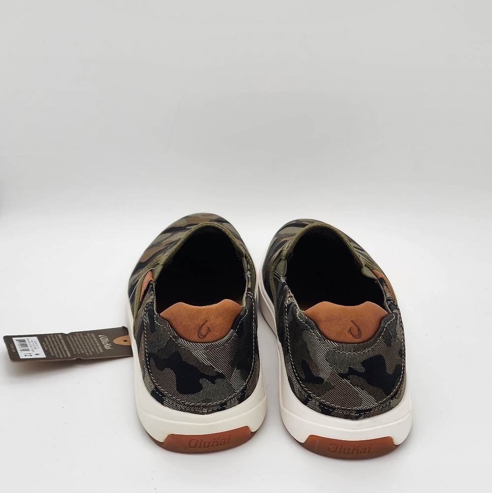 OluKai Men's Gray Camo Slip-On Loafers - Picture 10 of 14